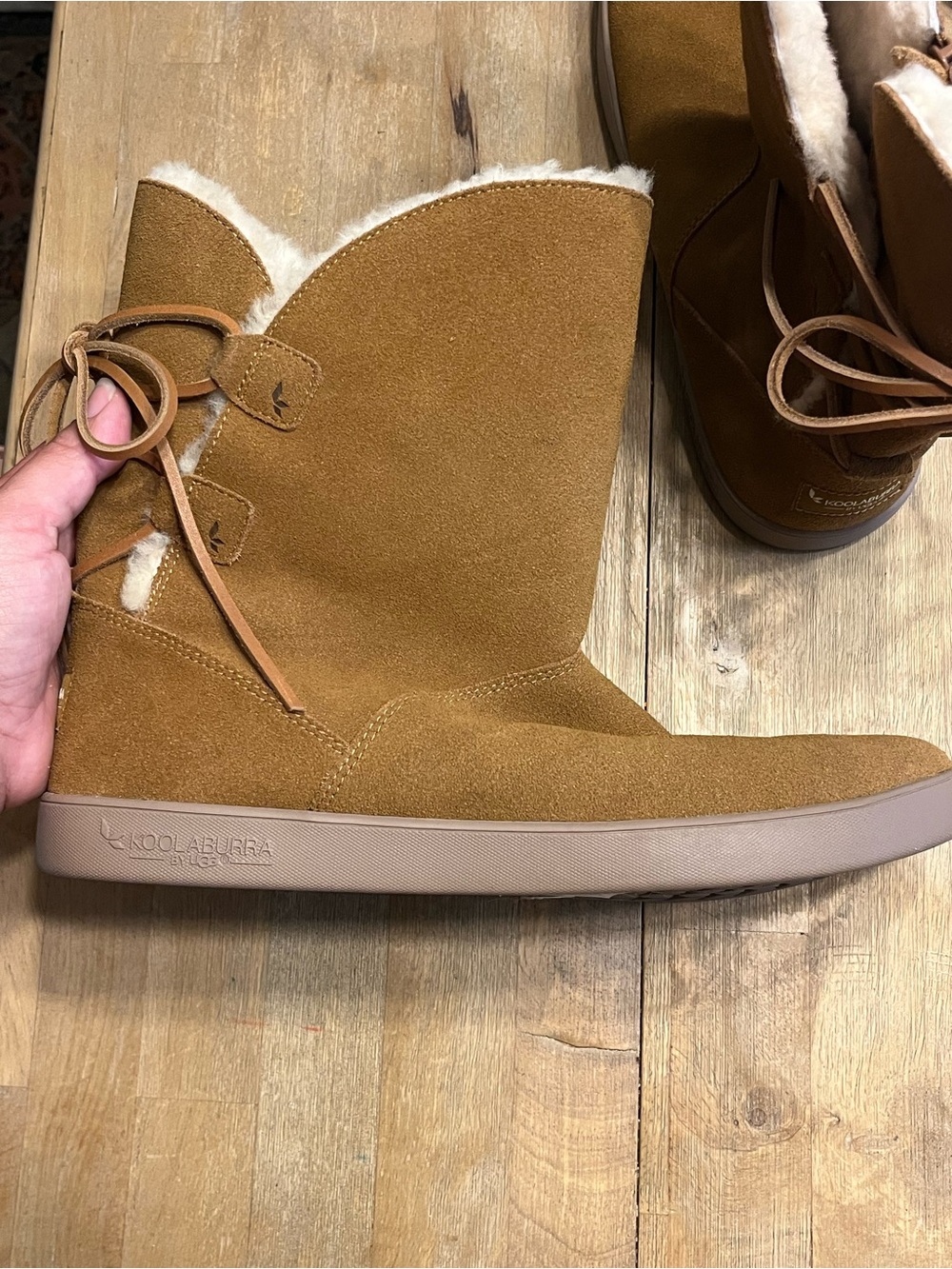 Koolaburra Women 's Tan Suede Shearling-Lined Boo’s tan - Picture 3 of 8